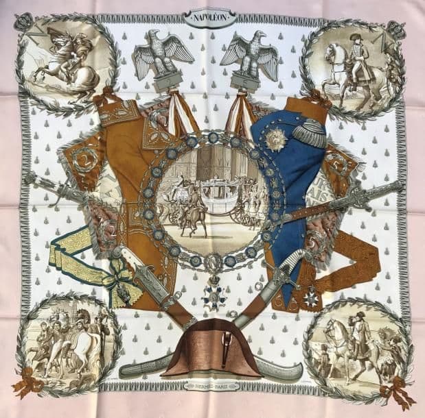 エルメス スカーフ「ナポレオン」pink バリエーション