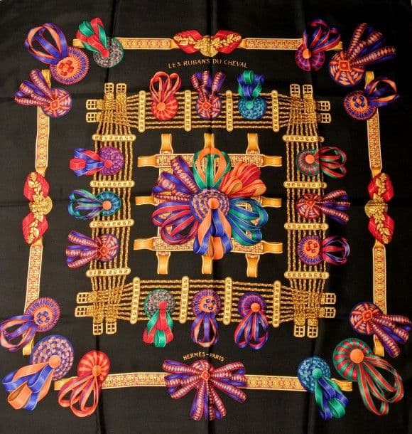 エルメス スカーフ「馬のリボン」black バリエーション