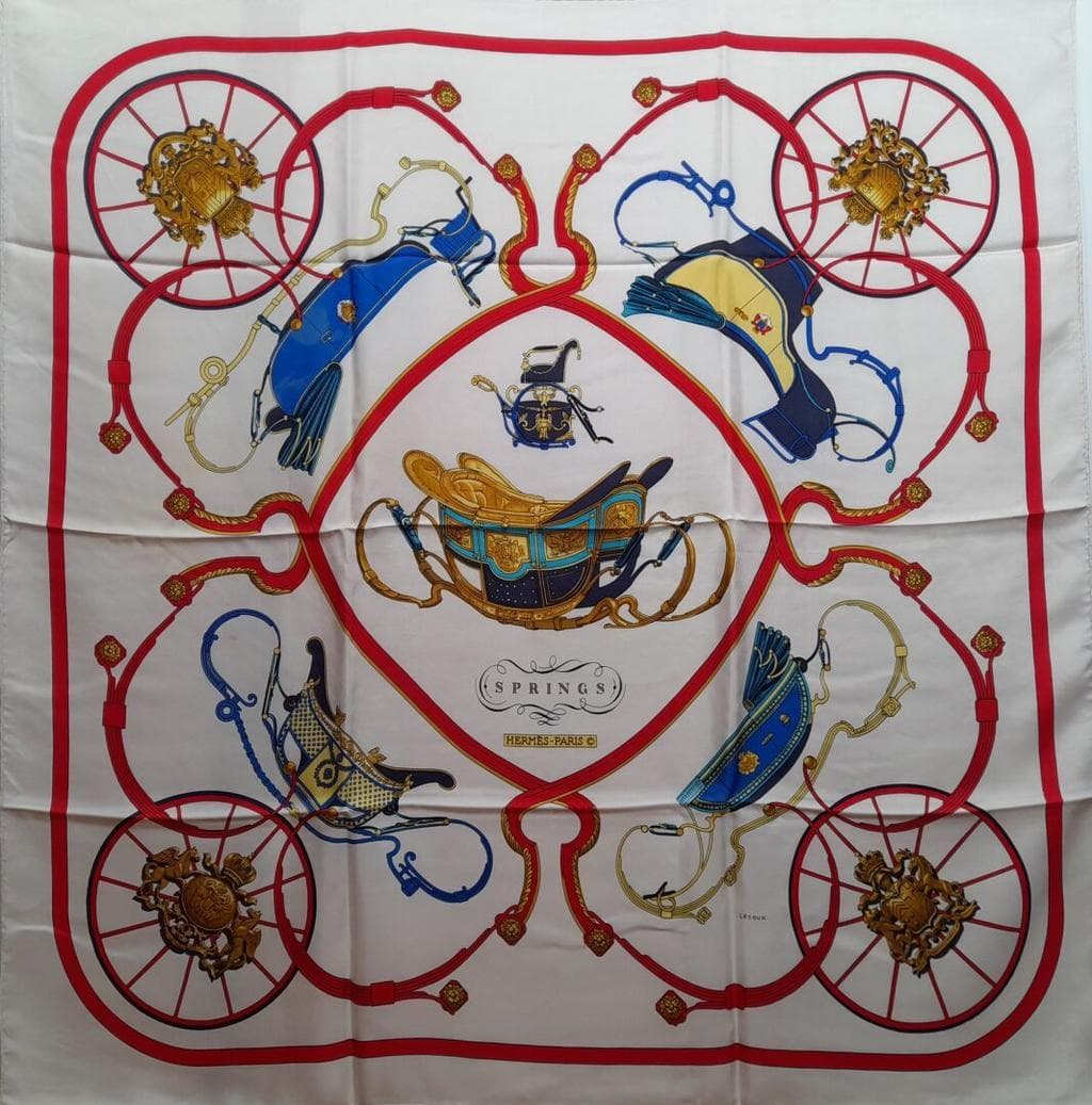 エルメス スカーフ「スプリングス」white バリエーション