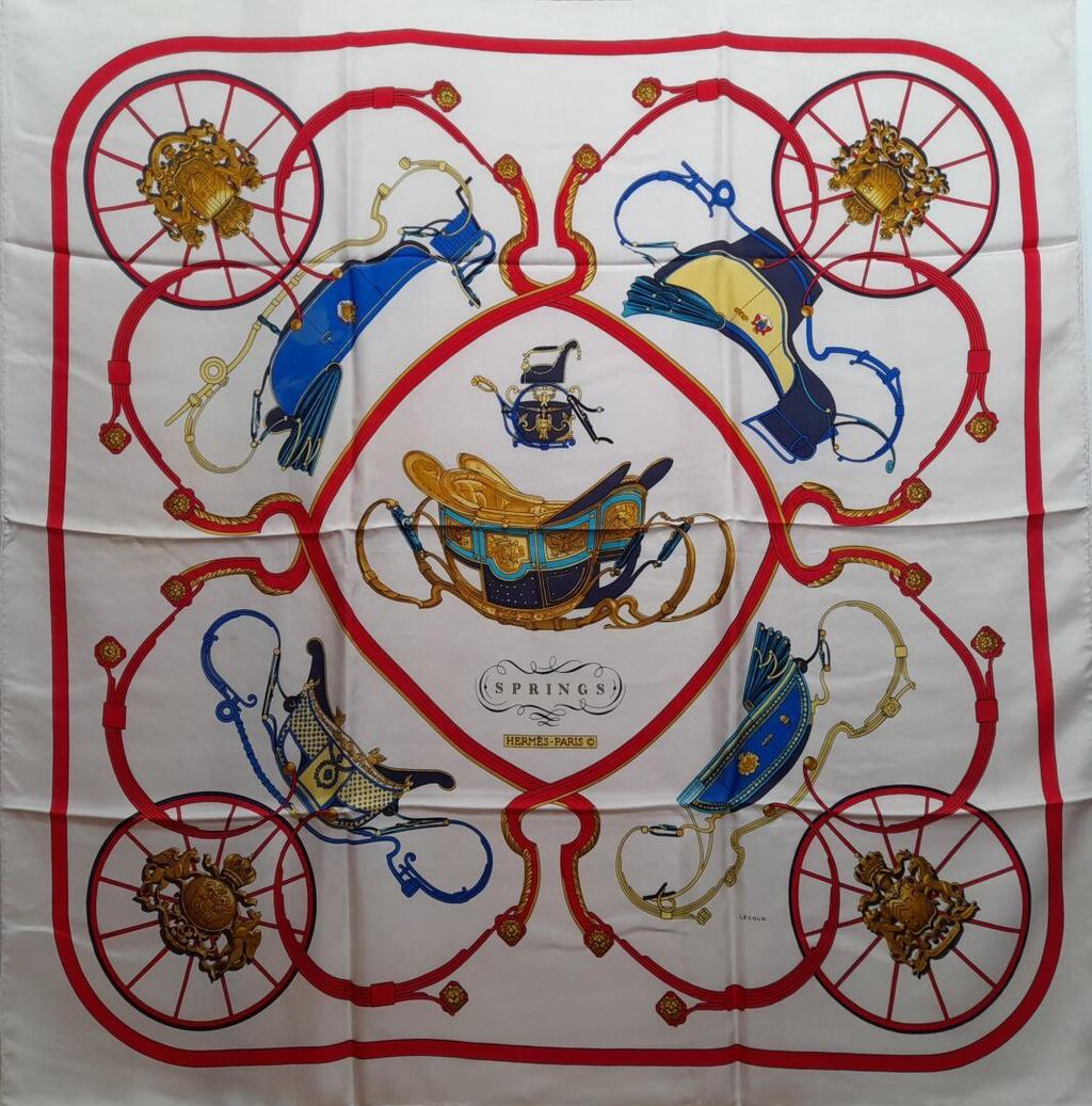 エルメス スカーフ「スプリングス」white バリエーション