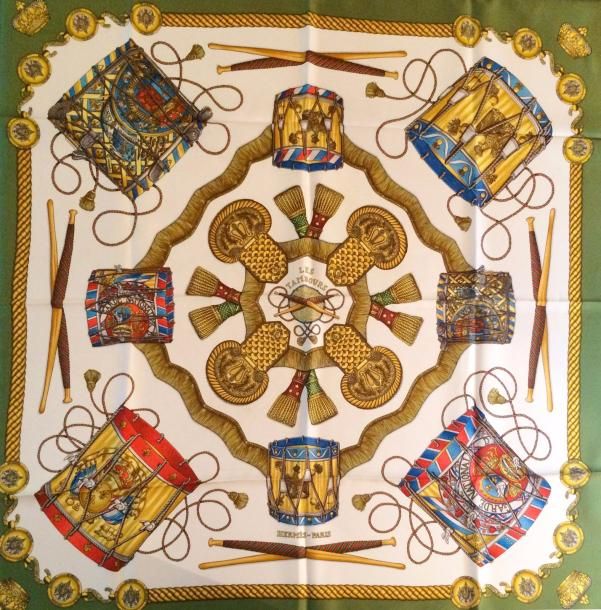 エルメス スカーフ「太鼓」white バリエーション