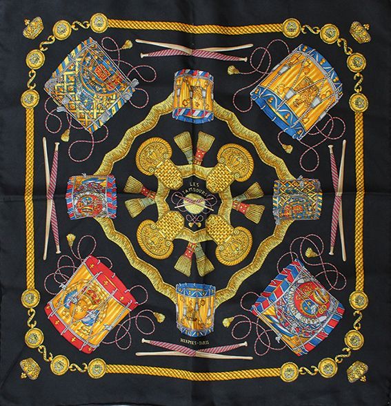 エルメス スカーフ「太鼓」black バリエーション