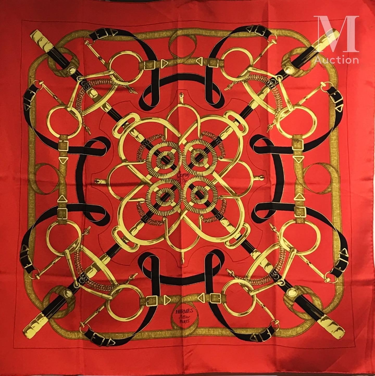 エルメス スカーフ「黄金の拍車」red バリエーション